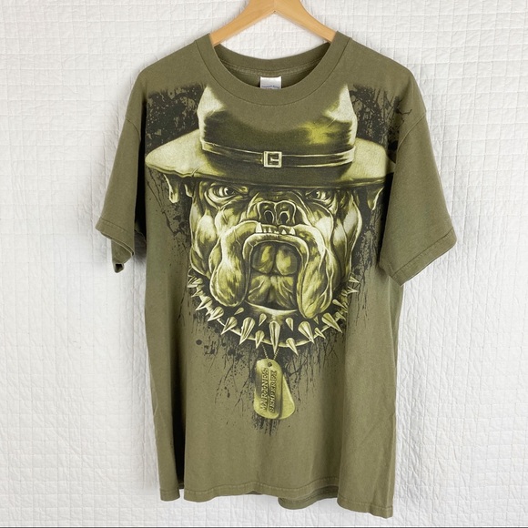 Tennessee River Other - Marines Semper Fi Bulldog Military Green T-Shirt L